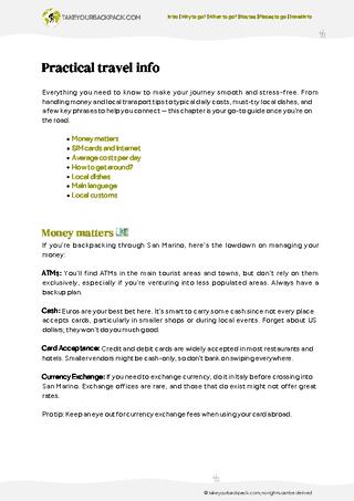 example page 5 from our offline Travel Guide for San Marino